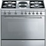Smeg 90cm Stainless Steel Gas Electric Stove  SSA92MAX9