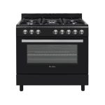 Elba 90cm 5 Burner Gas Stove & Electric Oven Black-04/96CL827B