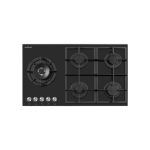 Vestfrost 5 Burner Electric Hob - Black Glass VF90GOG