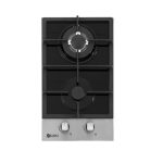 Zero 2 Burner Glass & Stainless Steel Top Gas Hob 2B HOB BLK +SS