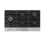 Zero 5 Burner Glass And Stainless Steel Top Gas Hob With Battery Ignition