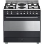 Smeg 90CM Gas And Electric Cooker Black SSA92MAA9