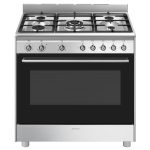 Smeg 90cm Stainless Steel Cooker With Gas Hob - SSA91GGX2