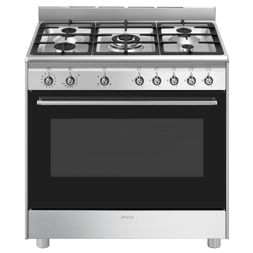 Smeg 90cm Stainless Steel Cooker With Gas Hob - SSA91GGX2