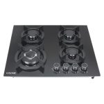Goldair 4 Burner Glass Gas Hob Black GBGH-4002