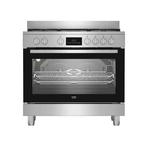 Beko 90cm Twin Fan Gas Electric Cooker BGTW11225EX