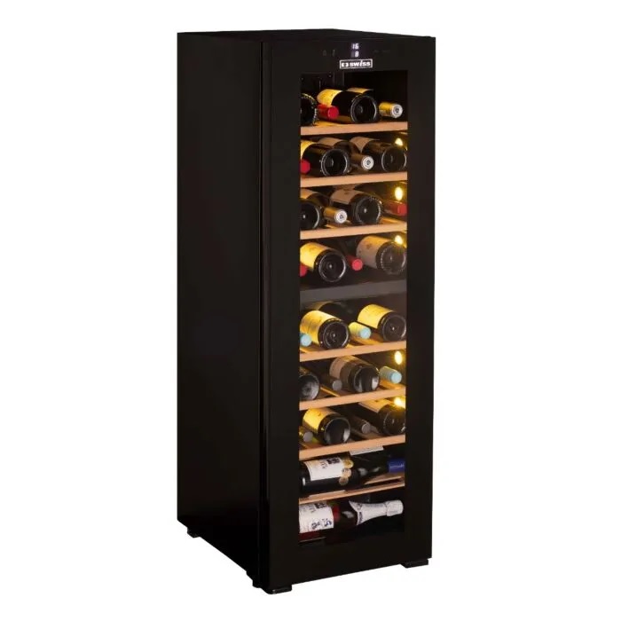Swiss 526 mm Satin Black Dual Zone Wine Cooler - DZ140L