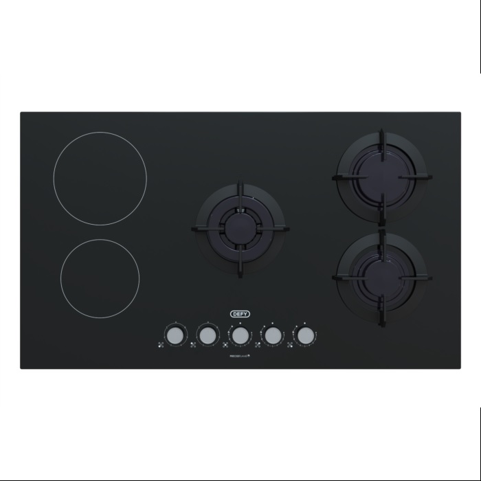 Defy Black Glass Dual Fuel Hob - DHG902